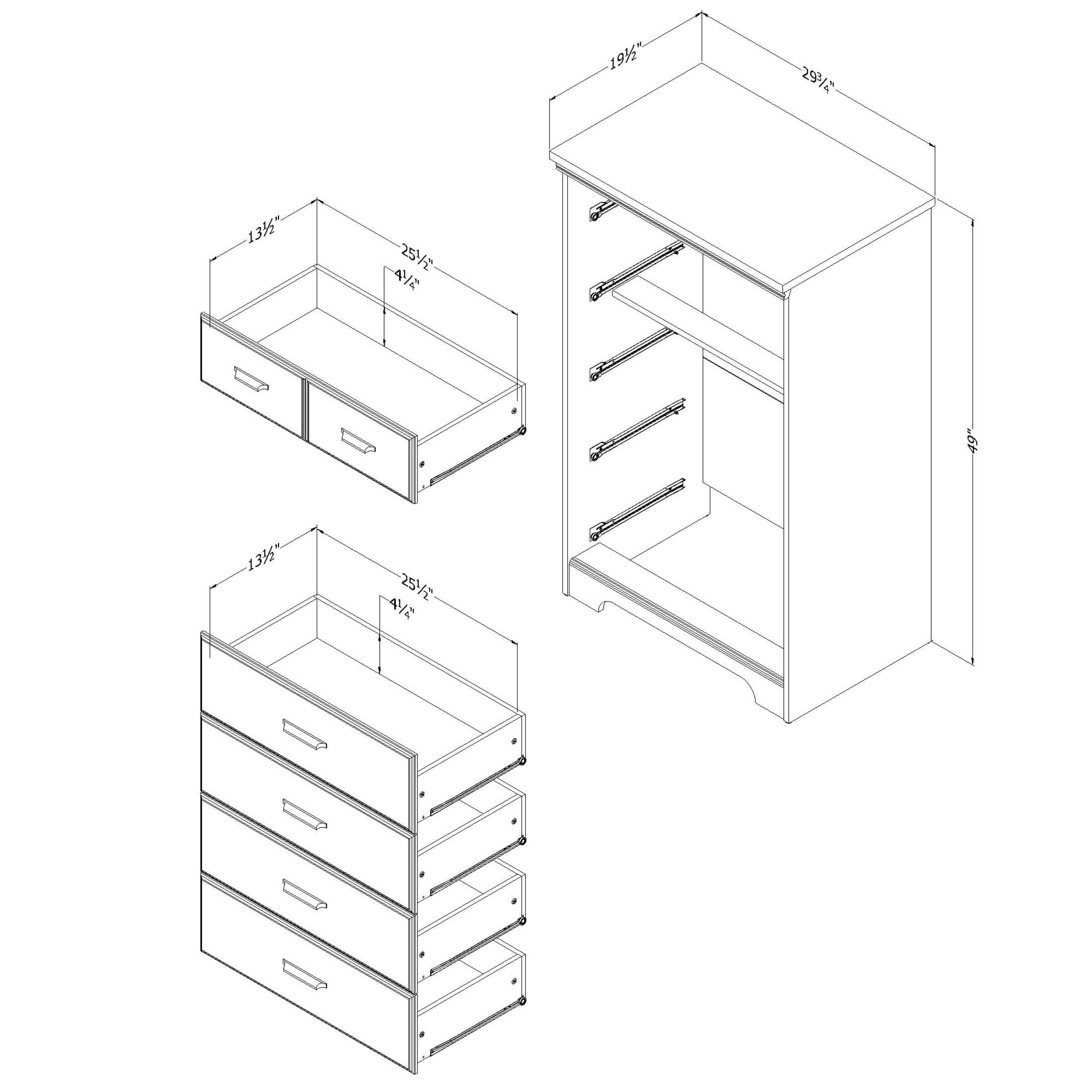 South Shore Versa, Traditional Chest,  Brown