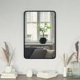 thumbnail image 4 of Emma + Oliver 20" x 30" Rectangular Wall Mirror with Black Frame, Silver Backing for Clarity and Shatterproof Glass for Entryways, Bathrooms & More, 4 of 12