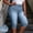 Sky Blue women high waisted capri pants a1, variant on Cagogo Women High Waisted Capri Pants Stretch Casual Plus Size Capri Jeans Travel Loose Summer Cropped Pants Lounge Trousers Beachwear, Blue L
