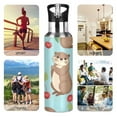 thumbnail image 5 of Otters Cherries with Leaves Sports Bottle with Straw Stainless Steel Water Jug Portable Thermal Cup Leak-proof 1000ML, 5 of 9