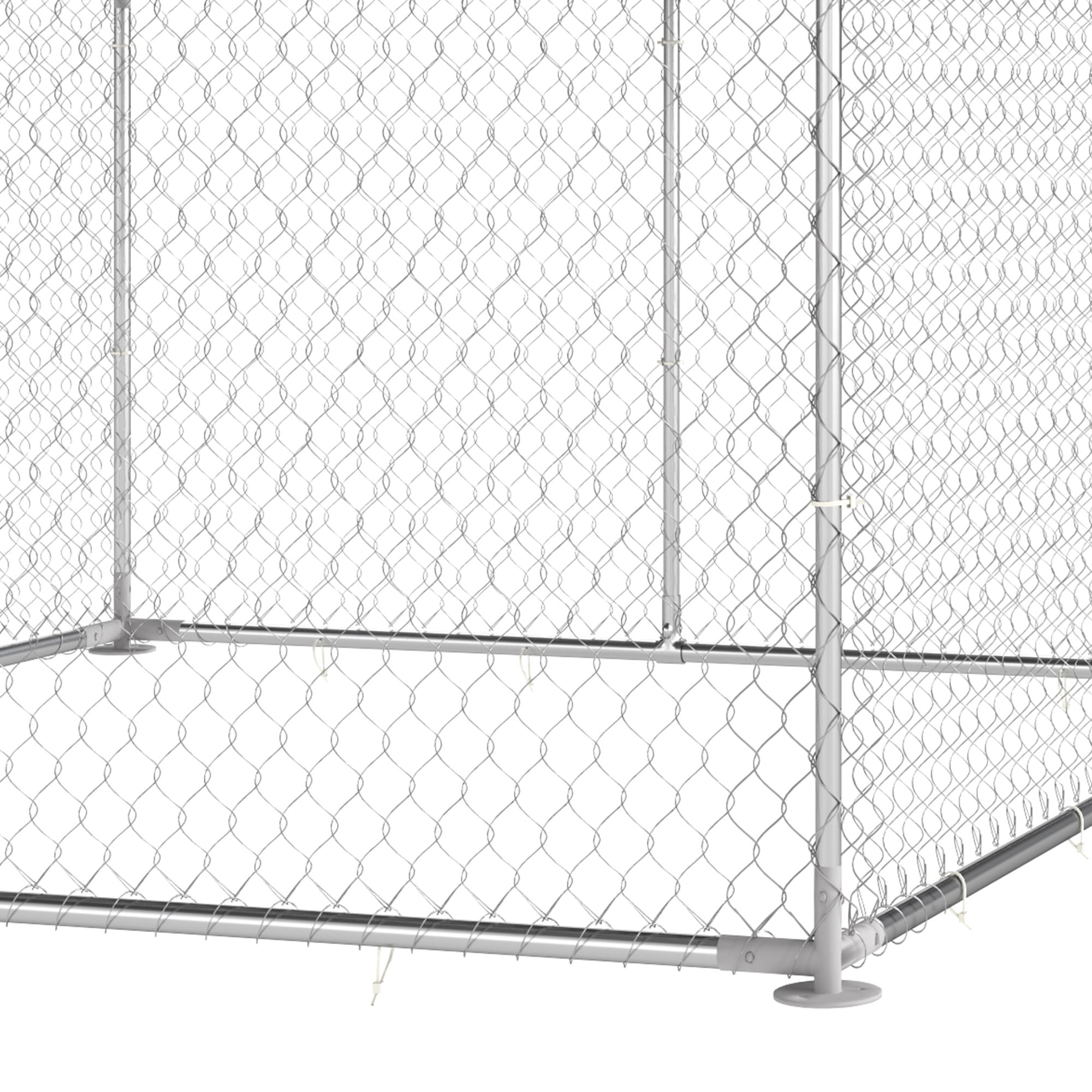 Uforic 10'x10' Outdoor Dog Kennel with Metal Dog Gate, Outdoor Dog Enclosure with Roof, Heavy Duty Dog Kennel for Backyard Farm