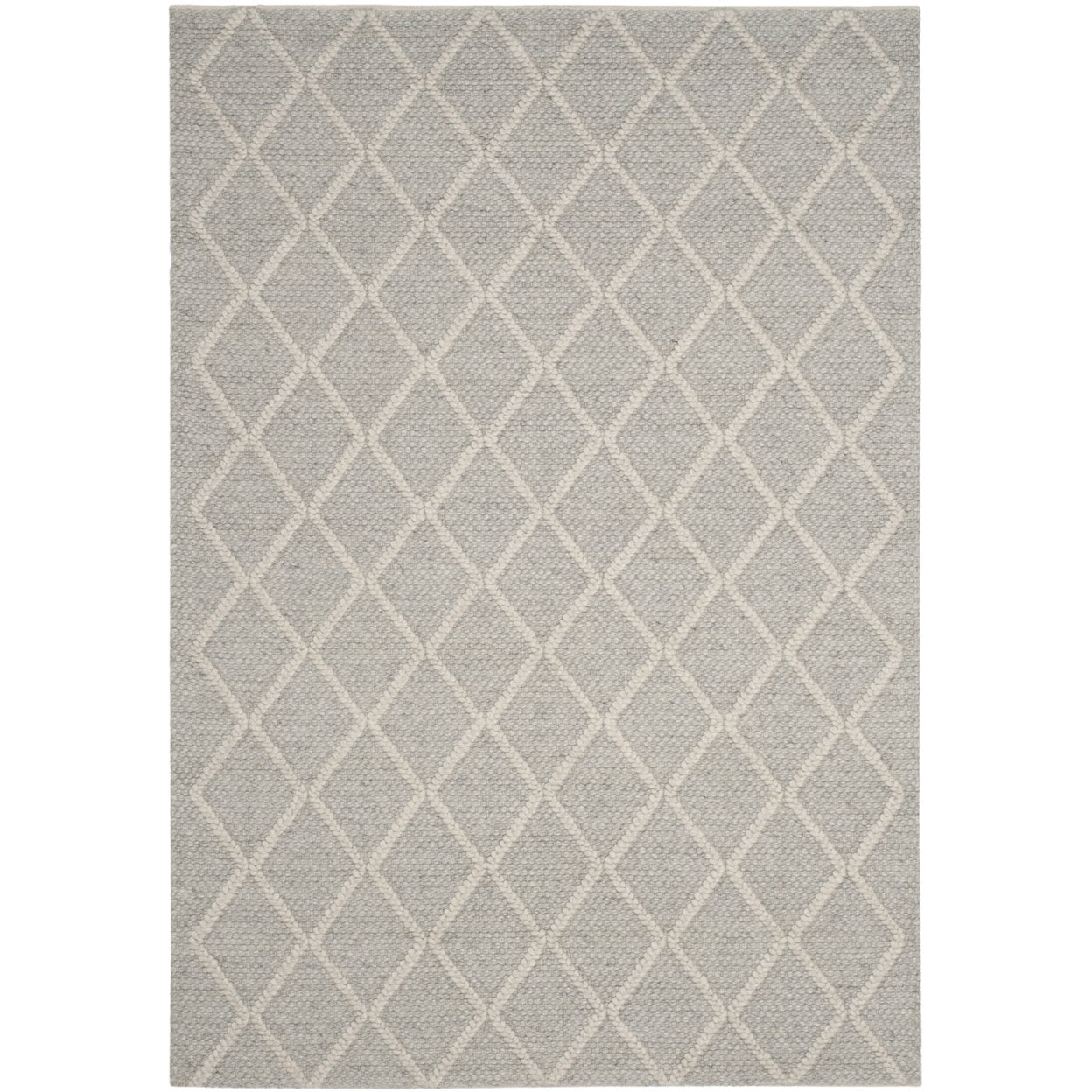 SAFAVIEH Natura Tracery Geometric Runner Rug, Silver/Ivory, 2'3" x 18'