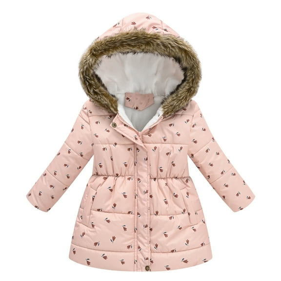 Kids Winter Coat With Hooded Baby Boys Girls Puffer Jackets Hooded Trench Coat Outerwear Pink A 14 Years