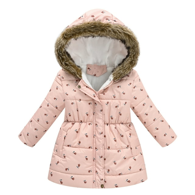 COM1950s Veste pour Bébé Fille, Veste Décontractée à Manches Longues, Col Rabattu, Imprimée, 7/8