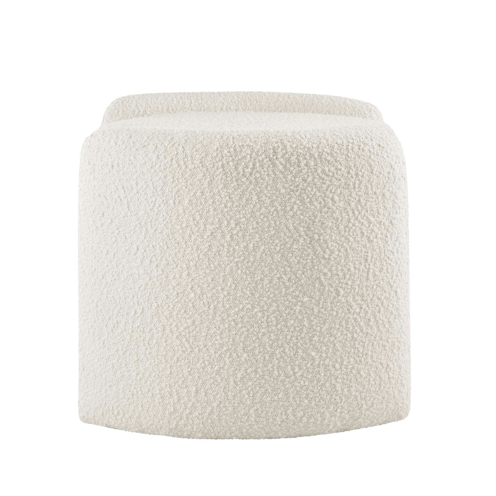 Modway Nebula Modern Boucle Fabric Upholstered Ottoman in Ivory