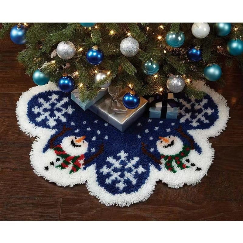 Poodle Round Shape Latch Hook Rug Kits Set for Starter Crochet Hook Cushion Mat Sofa Seat Cushion Crocheting Kits with Preprinted Canvas Crochet Yarn Kits 50X50cm (ui20)