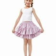 thumbnail image 7 of AUNVITO Girls 3-12 Years Solid Color Elastic Waist Tiered Ruffle Bubble Skirt, 7 of 7