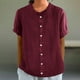 thumbnail image 2 of Blusas para mujer,Blusa de encaje con botones para mujer, cuello redondo, manga 3/4, poliéster, ideal para uso diario, sopatenor, 2 of 8