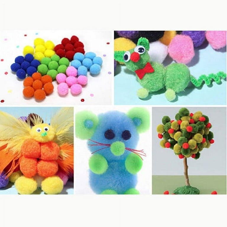 Sibba 2000Pcs Pom Pom Crafts 10mm Small Mini Poms Assorted Colours Pompoms  for Children's Arts Easter Christmas Birthday Party DIY Decor Mixed Color