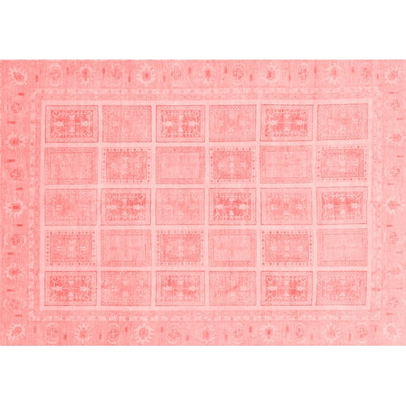 Ahgly Company Machine Washable Indoor Rectangle Abstract Red Modern Area Rugs, 2' x 4'