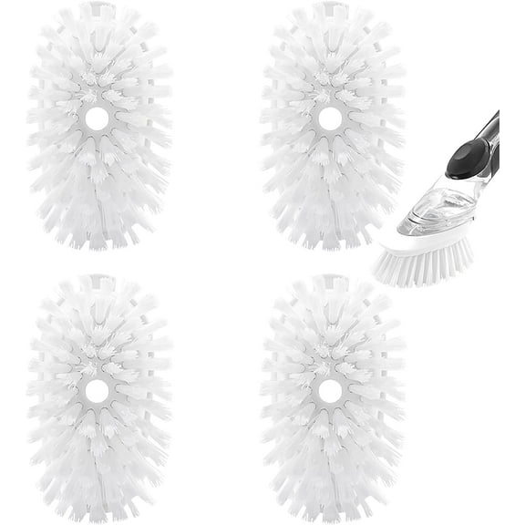Brush Refills for OXO Dish - 4 Pack Cleaning Soap Dispensing Head Replacement Scrubber (White) 4-pack