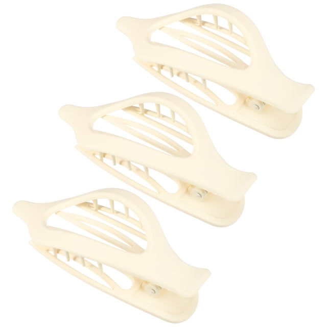 Pinzas para el cabello Unique Bargains 3 garras de plástico blanco 11.9x4.8x2.6cm