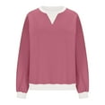 thumbnail image 6 of LYXSSBYX Sweatshirts for Women Loose Fit Women's Fashionable Loose Fitting Casual Color Blocking Round Neck Long Sleeved Top, 6 of 7