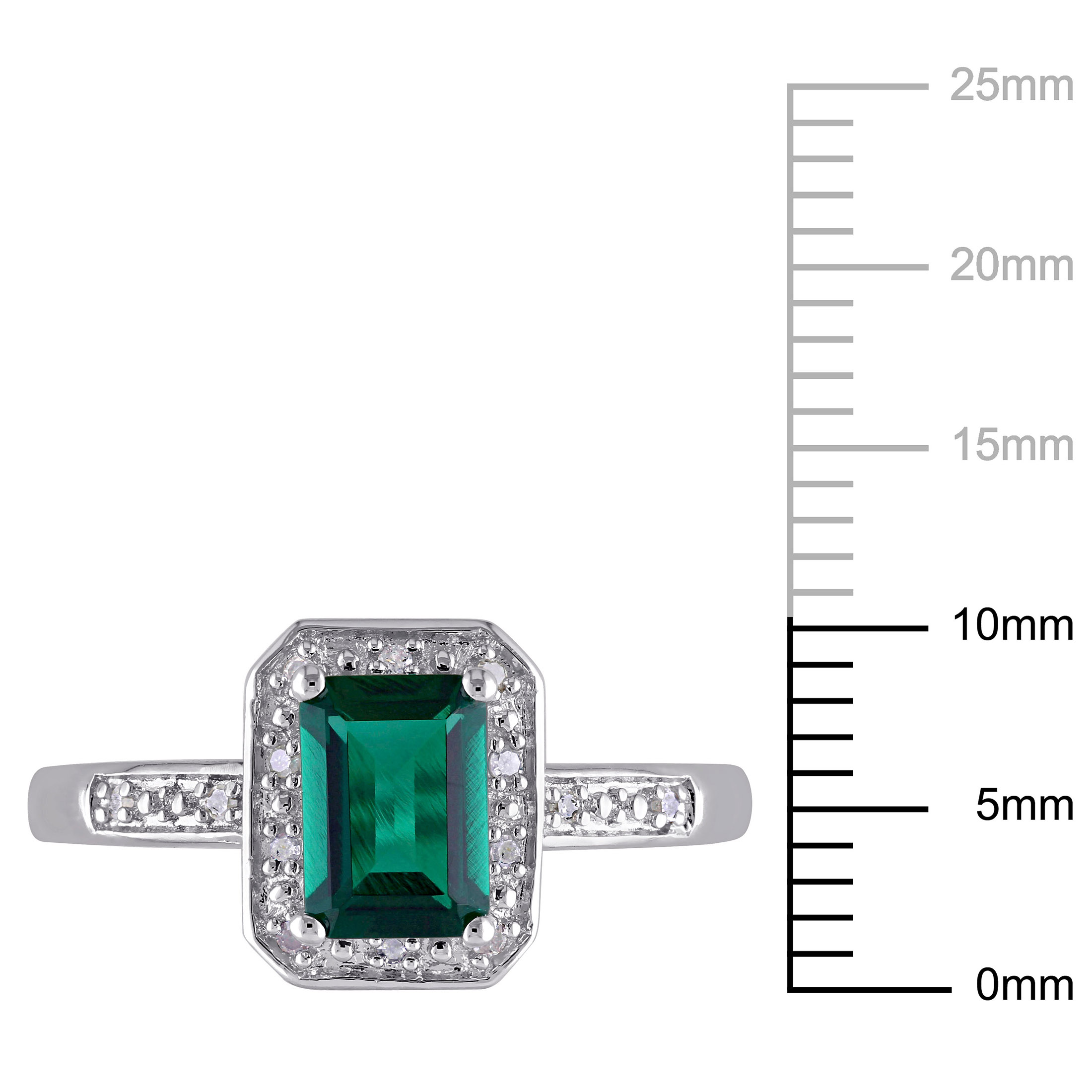 Everly Women's Created Emerald Sterling Silver Ring