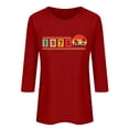 thumbnail image 2 of Uootdi Hauts pour Femmes Manches 3/4 Col Ras du Cou 1976 Imprimé Arc-en-Ciel Rétro Coupe Décontractée T-Shirts Nostalgiques pour Escapade d'Été Cadeau, 2 of 4