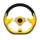 thumbnail image 4 of Volante de carreras directo Reemplaza accesorios de aluminio PU Volante amarillo, 4 of 9