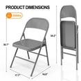 thumbnail image 3 of Ktaxon 4 Pack Outdoors&Indoors Folding Chairs, Heavy Duty Metal, for Outdoor Dining, Party, Concert, Gathering, Gray, 3 of 7
