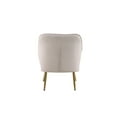 thumbnail image 6 of Velvet Accent Chair, Modern Wingback Armchair with Gold Metal Legs, Comfy Single Sofa Chair Side Chair with Tufted Backrest and Armrests, Upholstered Reading Chair for Living Room, Bedroom, Beige, 6 of 7