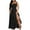 Hot Black, variant on Amvlyk Summer Dresses for Women Solid Color Tea Length Camisole Casual Dress Spaghetti Strap Pleated Vacation Dress Flowy Tie Dresses for Going Out Beach Date Vacation