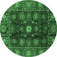 thumbnail image 1 of Ahgly Company Indoor Round Abstract Emerald Green Modern Area Rugs, 5' Round, 1 of 4