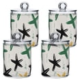 thumbnail image 2 of Green Black Yellow Hand Painted Stars Translucent Plastic Cans Storage Canisters with Lid Set of 2, 2 of 7