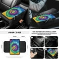thumbnail image 7 of Jeiento Rainbow Tie Dye 14 Pack Car Seat Cover Full Set with Steering Wheel Cover Auto Seatbelt Pads Cup Coaster Trash Can Rear View Mirror Cover Coasters Armrest Cover Gear Shift Knob Cover Set, 7 of 7