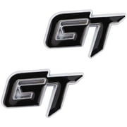 New 2x GT Car Emblem For Premium Metal Grand Tourer Car Styling Sport Badge Sticker (Black)