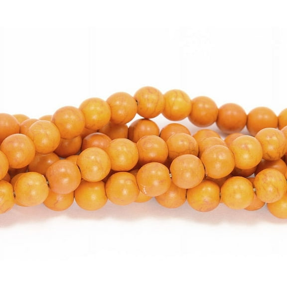 10mm 16 Inch Strand Orange Howlite Round Beads For Jewelry Making