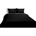 thumbnail image 3 of DNG Creations 1 Piece Two Tone Pinch Pleated Duvet Cover With Zipper Closure & Corner Ties 100% Egyptian Cotton ( Solid Black/ Black - Full/Queen ), 3 of 4