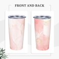thumbnail image 4 of Kll Pink Marble Stainless Steel Vacuum Insulated Coffee Cup 20 Oz Insulated Travel Mug Water Cup With Leak-Proof Straw Lid & Flip Lid,1 Metal Straws,1 Cleaning Brush, 4 of 8