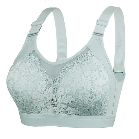 Plus Size Bras for Women Floral Lace Wireless Bra Full Coverage Comfort Everyday Lingerie Push-up Breathable Underwear