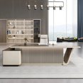 thumbnail image 4 of Executive Study Office Desk Modern Drawers Desktop Filing Laptop Meeting Office Desk Gaming Scrivania Angolare Furniture HDH My Lux Decor Round, 4 of 9