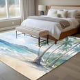 thumbnail image 4 of Summer Beach Palm Tree Area Rugs 5'x7', Washable Small Throw Rugs for Laundry Room Playroom, Blue Coastal Tropical Ocean Indoor Outdoor Rug Non-Slip Low Pile Carpet Runner Reversible Floor Mats, 4 of 8