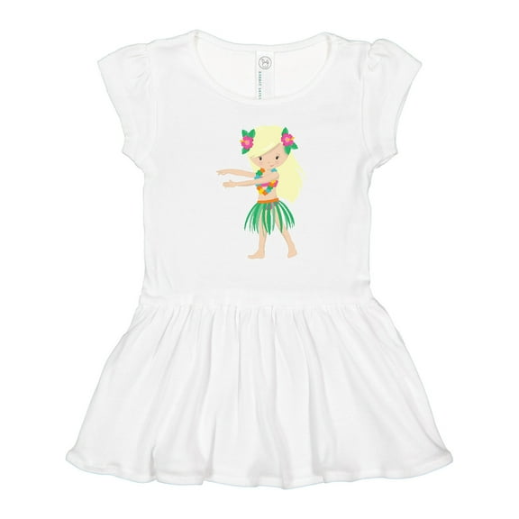 Inktastic Blonde Hula Girl Girls Toddler Dress