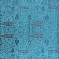 thumbnail image 1 of Ahgly Company Indoor Square Oriental Light Blue Industrial Area Rugs, 5' Square, 1 of 4