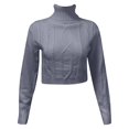 thumbnail image 4 of Duoif Sweaters for Women Trendy Women's Long Sleeved Floral Knitted Soft Pullover Short Sweater Women's Sweaters Womens Tops Grey M, 4 of 4