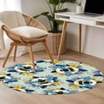 thumbnail image 5 of Bees Round Living Room Rugs 3.3 ft, Yellow Blue Leaves Bee Green Texture Washable Area Rug with Non-Slip Sturdy Edge Binding Round Front Door Mat Floor Carpet for Entryway, 5 of 9