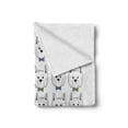 thumbnail image 2 of Scottie Dog Soft Flannel Fleece Throw Blanket, West Highland White Sketched Puppies with Bone Shape Bow Tie, Cozy Plush for Indoor and Outdoor Use, 70" x 90", Blue Grey, by Ambesonne, 2 of 6