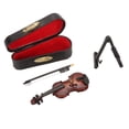 thumbnail image 2 of Violín en miniatura de madera de 8 cm, instrumento musical para decoración del hogar y la oficina, regalo de cumpleaños., 2 of 14
