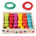 thumbnail image 4 of Juguetes Montessori De Cuentas De Cordones, Juguetes Educativos Coloridos De Madera Para BebéS Y NiñOs PequeñOs, Juguete De Bloque Apilable Para Enhebrar, 4 of 7