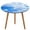 T-1, variant on Blue Sky White Cloud Scenery Natural Pattern Round Tablecloth Waterproof Elastic Table Clothes for Dining Table Cute Desk Decor Protector Cover