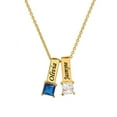 thumbnail image 2 of Personalized Family Charm Pendant with Up to 6 Square-Shaped Birthstones, 2 of 2