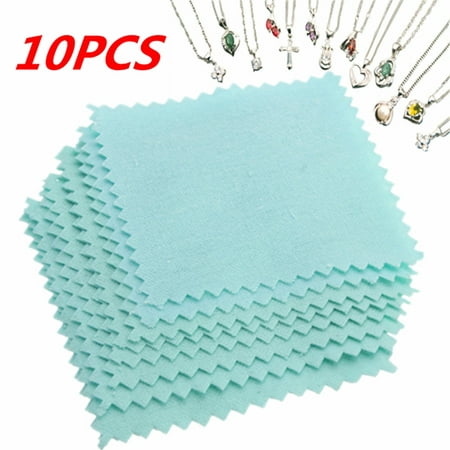 10Pcs Silver Jewelry Polishing Cloth Jewelry Cleaning for Platinum Sterling Silver (Best Silver Polish For Jewelry)