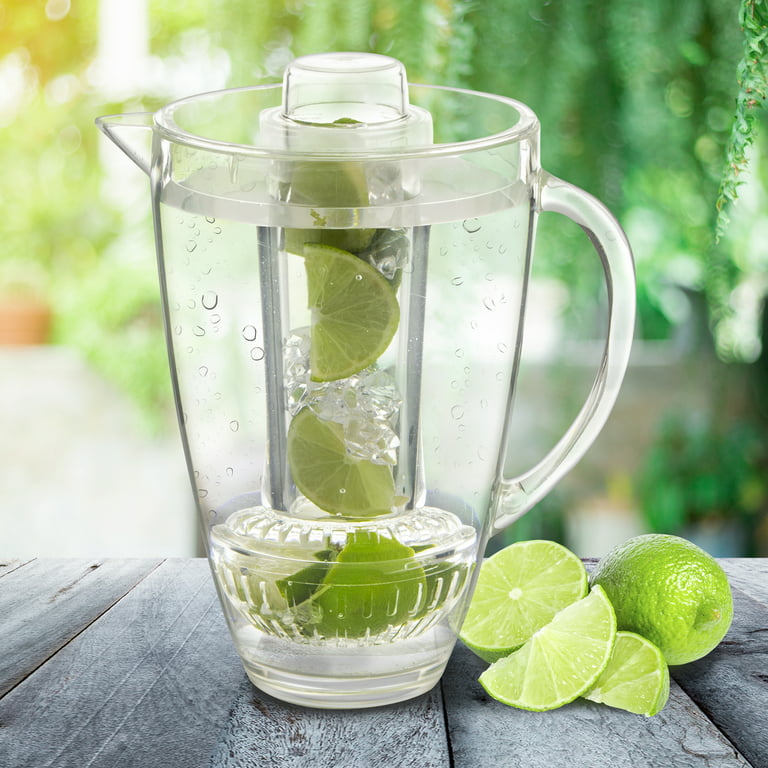 Water Infuser Pitcher - Fruit Infuser Water Pitcher by Home Essentials & Beyond - Shatterproof Acrylic Pitcher - Elegant Durable Design - Ideal for