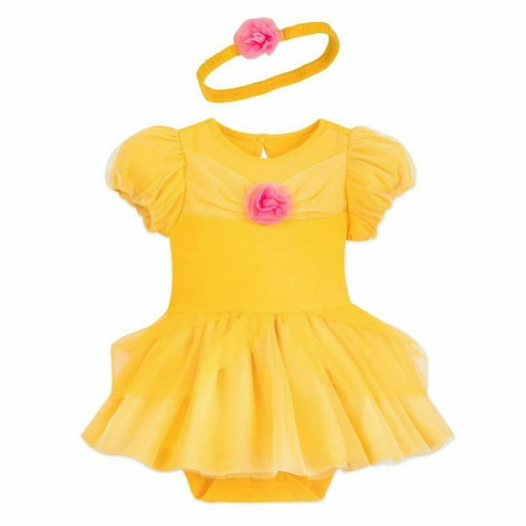 Disney Store Belle Baby Dress Up Bodysuit Costume with Headband 18 24 Months Beauty and the Beast