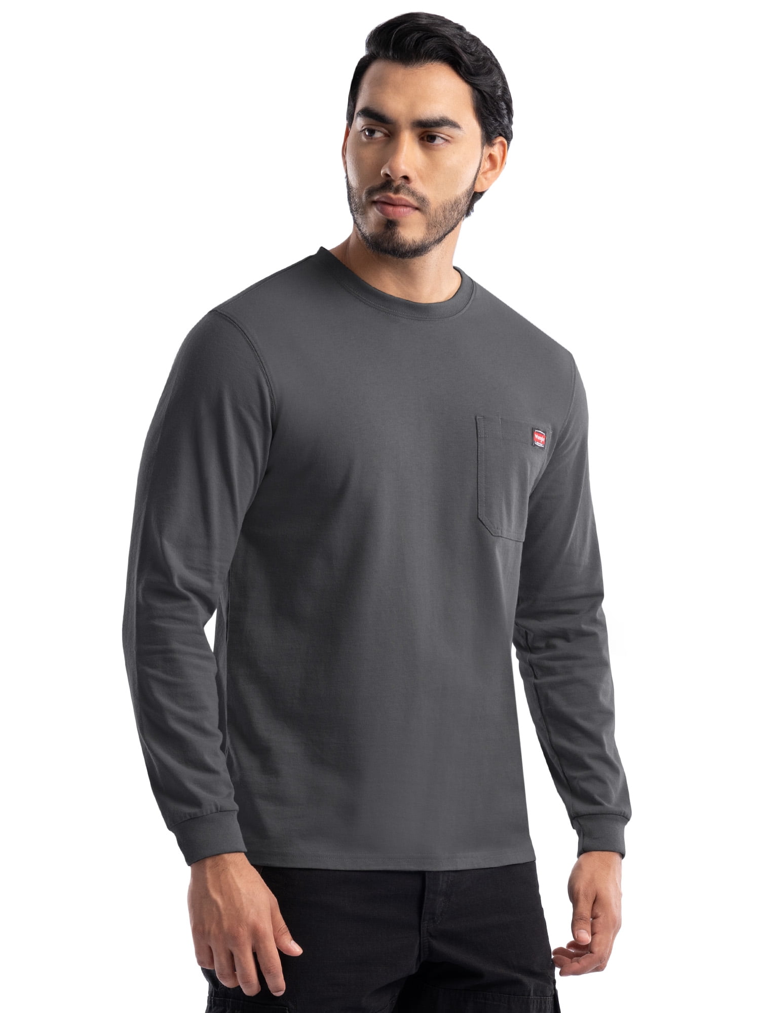 Wrangler Workwear Men's Long Sleeve Heavyweight Pocket T-Shirt, Size S-3XL (Men's and Big Men's)