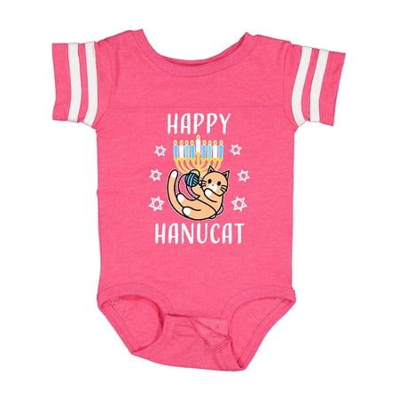 

Inktastic Happy Hanucat with Menorah Boys or Girls Baby Bodysuit