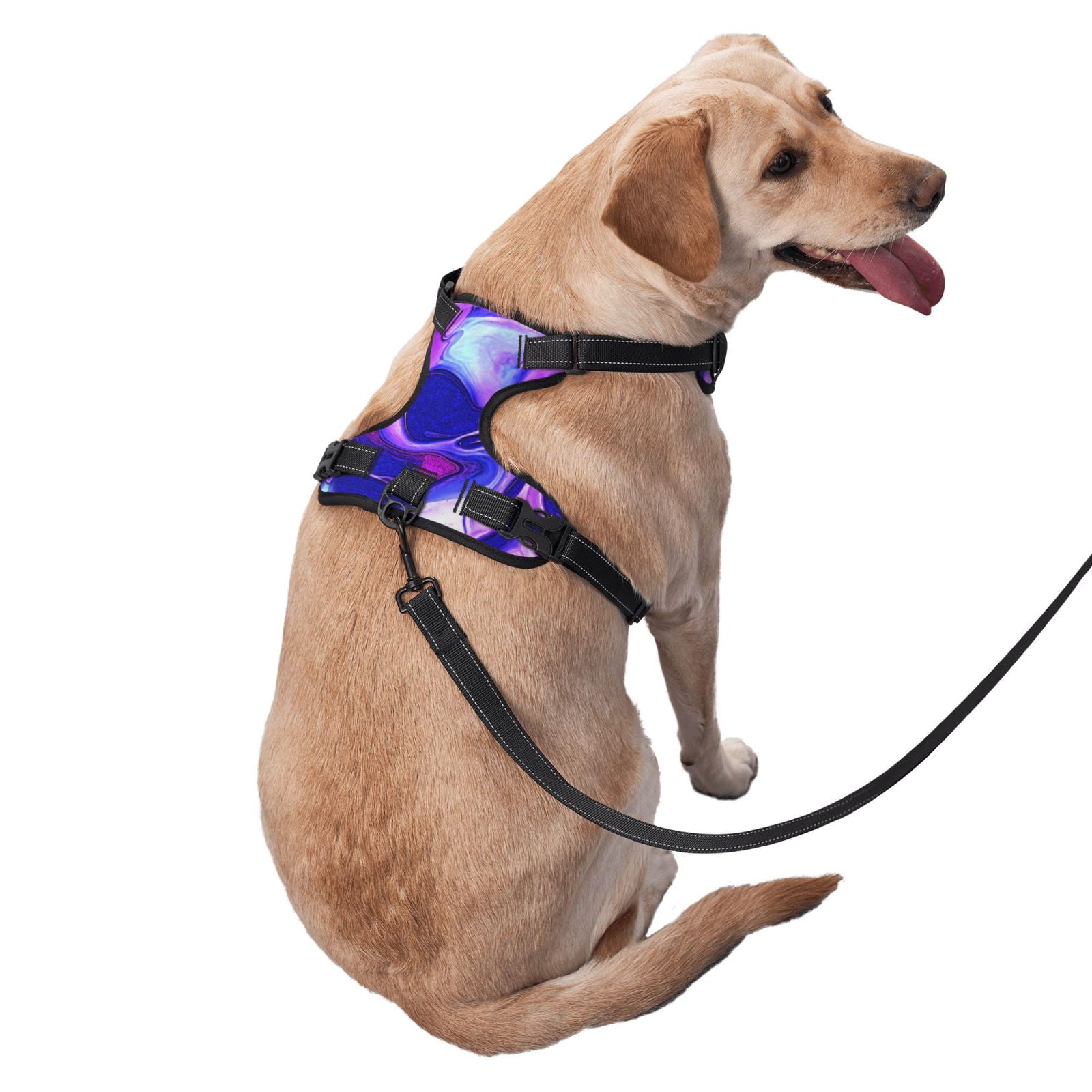 Vsdgher Swirl Print Blue Purple1 Dog Harness, No-Pull Pet Harness, Dog Vest, Pet Vest for Small to Large Dogs-X-Large