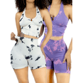 thumbnail image 1 of Set De Dos Conjunto Deportivo Casual Mujer Short y Blusa Stretch Tye-Dye Comodidad y Estilo, 1 of 5