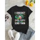 thumbnail image 2 of English Abstract Knitted Creative Simple Abstract Pattern Print Women's Fashion Trendy Round Neck Short Sleeve, Simple Casual Sports T-shirt, Holiday Comfortable Summer Top Women's Clothing, 2 of 6